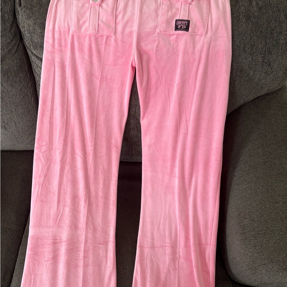 Cherry Pink Velour Pants